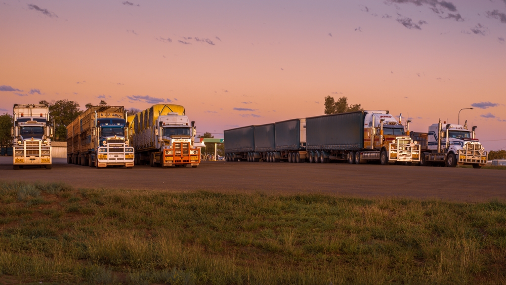 Camooweal,,Queensland,Australia,-,09,12,2022:,Road,Trains,At