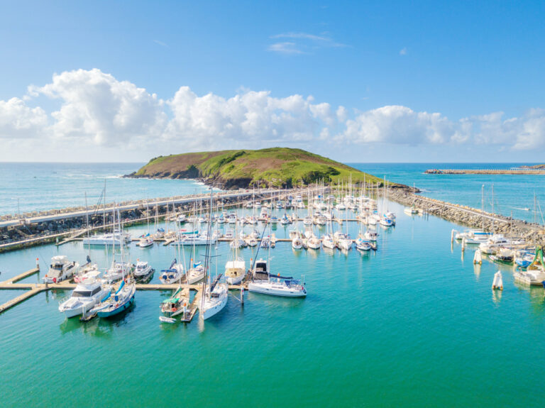 An,Aerial,View,Of,Coffs,Harbour,Beach,And,Harbour